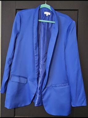 Electric Blue Shawl Collar Blazer
